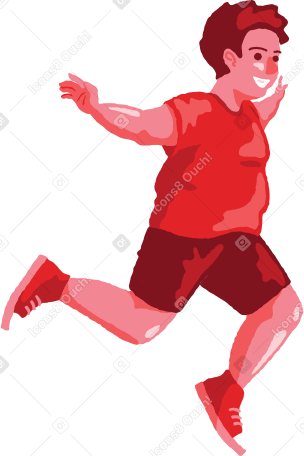 chubby boy jumping side view PNG, SVG