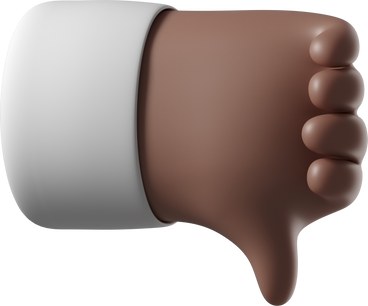 Brown skin hand giving a dislike PNG, SVG
