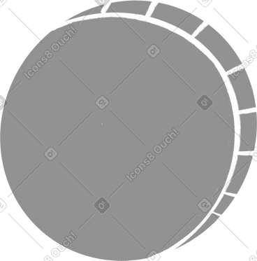 Big gray coin PNG, SVG