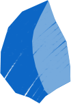 Blue leaf with shadow в PNG, SVG