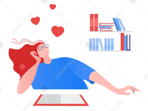 Dreaming about love Illustration in PNG, SVG