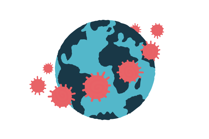 Virus surronding globe PNG, SVG