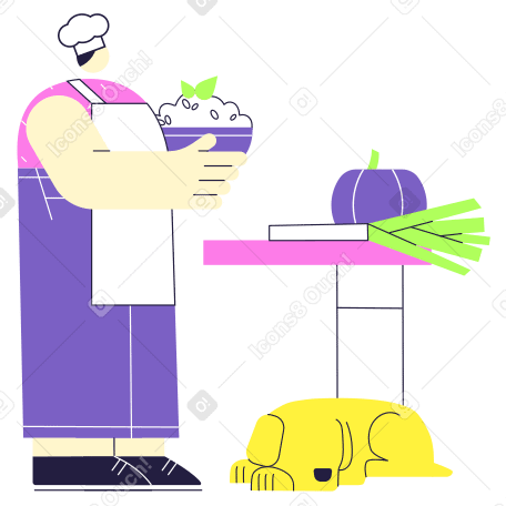 Home cook Illustration in PNG, SVG