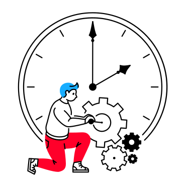 The man winding the clock PNG, SVG