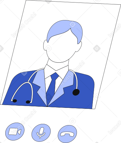 screen with a doctor call Illustration in PNG, SVG