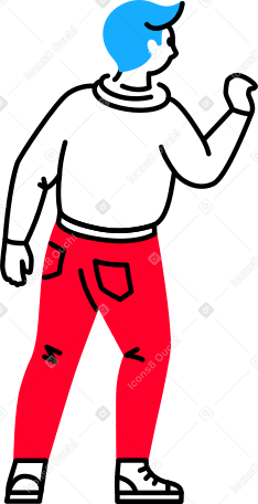 man stands with his back turned and holds something in his hand PNG, SVG