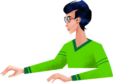 man in the green sweater PNG, SVG