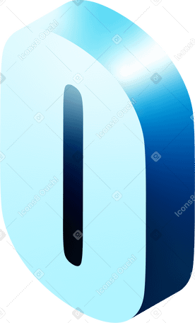 isometric o letter PNG, SVG