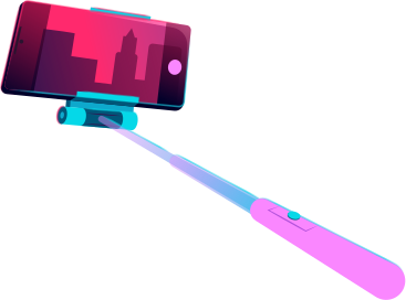 selfie stick with phone PNG, SVG