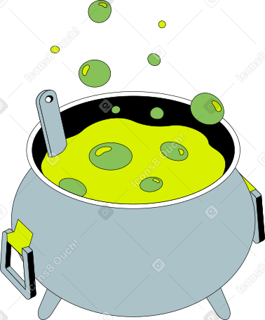 cauldron with boiling potion PNG, SVG