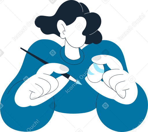 woman painting an easter egg PNG, SVG