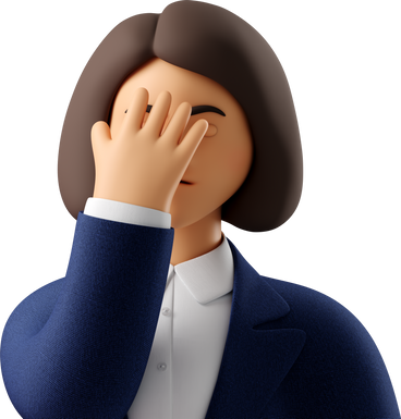 close up of businesswoman in blue suit facepalming PNG, SVG