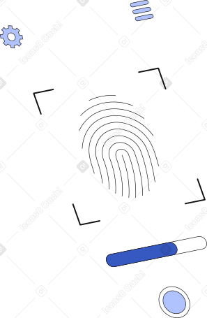 phone screen with fingerprint verification Illustration in PNG, SVG