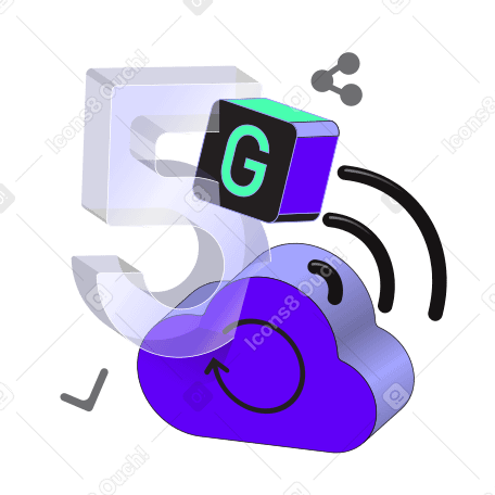 5g无线蜂窝技术和云存储 PNG, SVG