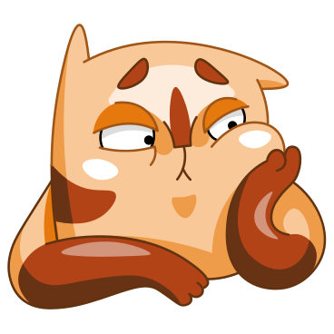 Bored cat holding his head with a paw PNG, SVG