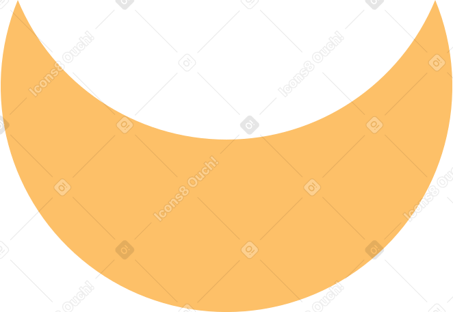 orange crescent PNG, SVG