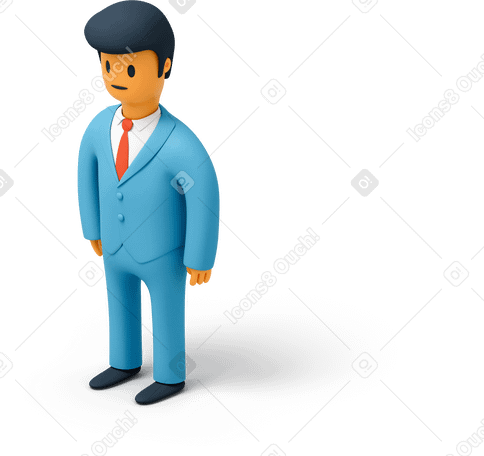 3D Businessman in blue suit PNG, SVG