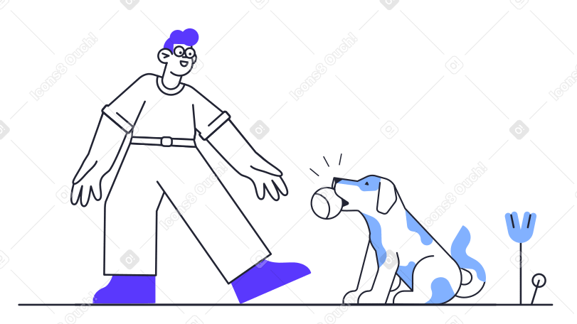 Naughty dog Illustration in PNG, SVG