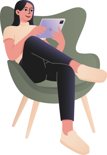 woman with tablet PNG, SVG