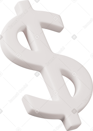 3D dollar PNG, SVG