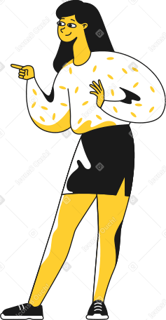 girl pointing the finger PNG, SVG