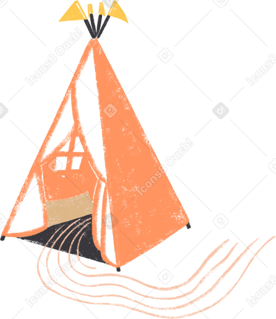 orange tent with flags PNG、SVG