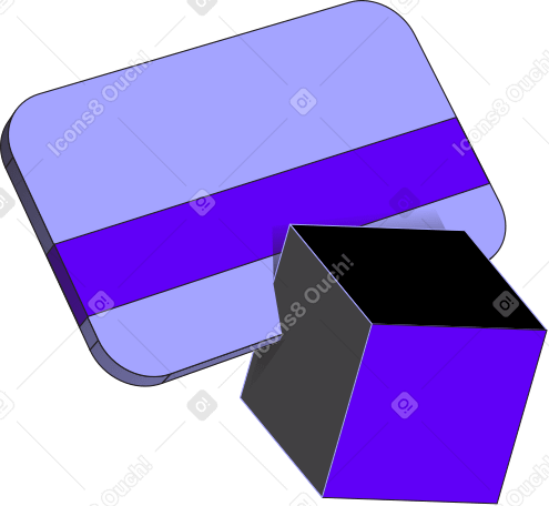 Банковская карта и куб в PNG, SVG