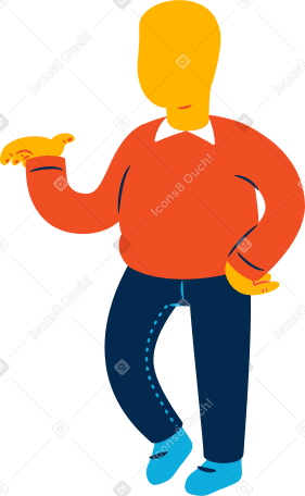 chubby man standing Illustration in PNG, SVG