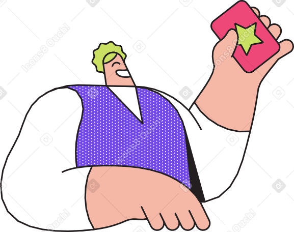 man with a card Illustration in PNG, SVG