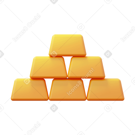 3D Barras de ouro PNG, SVG