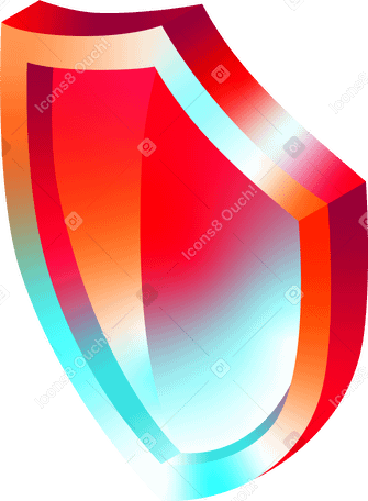 Escudo isométrico rojo PNG, SVG