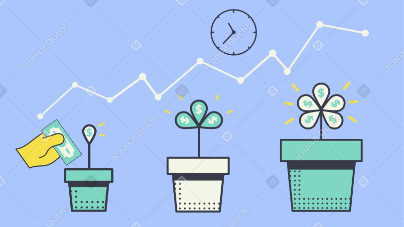 Growing investment Illustration in PNG, SVG
