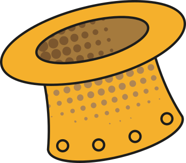 yellow hat top hat PNG, SVG