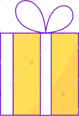 box with yellow bow PNG, SVG