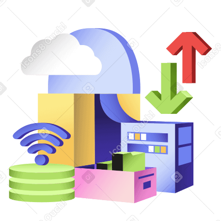 Cloud storage, database and hardware PNG, SVG