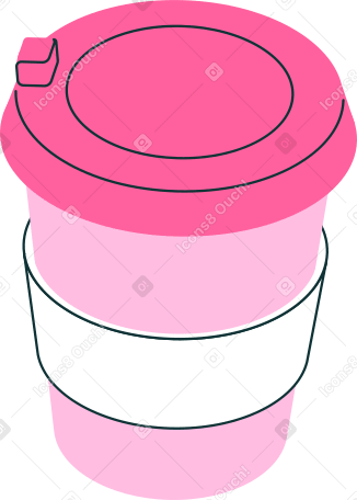 big pink coffee cup PNG, SVG
