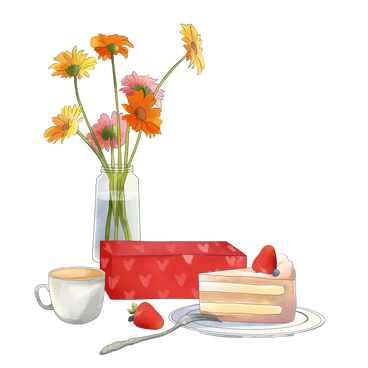 Festive still life with flowers PNG, SVG