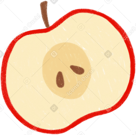 apple half PNG, SVG
