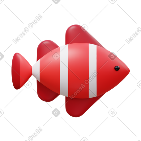 3D clown fish PNG, SVG