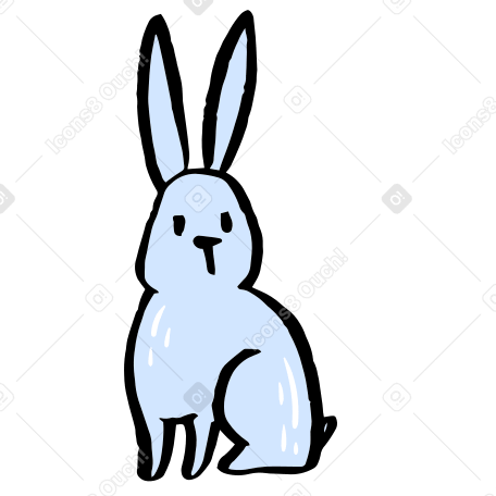 rabbit sitting Illustration in PNG, SVG