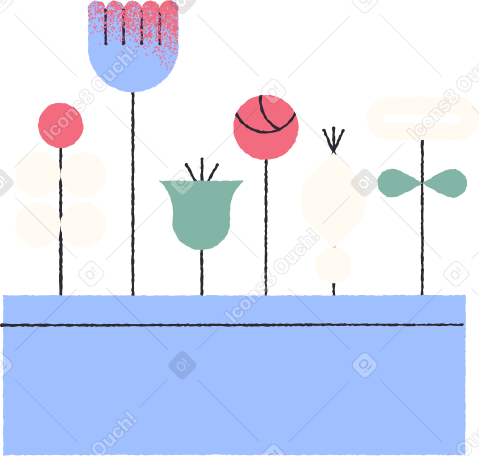 flowers in pot Illustration in PNG, SVG