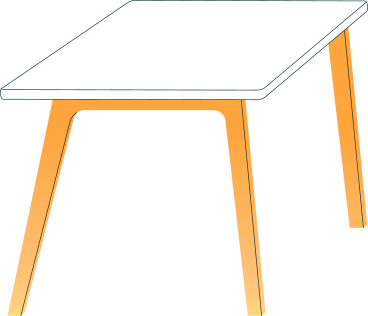 white desk with wooden legs PNG, SVG