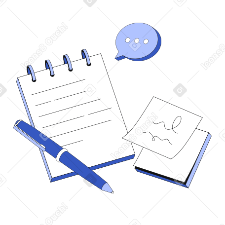Notebook, pen and stickers PNG, SVG