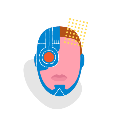 Robotic head with vision в PNG, SVG