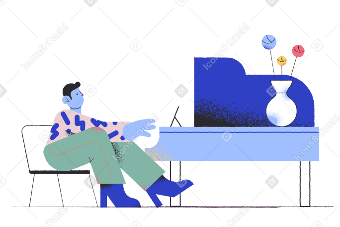 Man playing music on the piano PNG, SVG