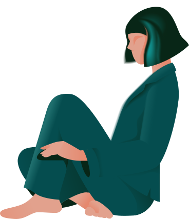sitting woman with mouse PNG, SVG