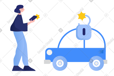 女人用遥控器解锁汽车 PNG, SVG