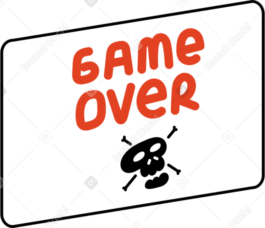 virtual button labeled game over PNG, SVG