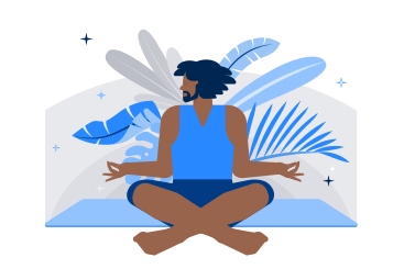Man meditating in lotus position PNG, SVG