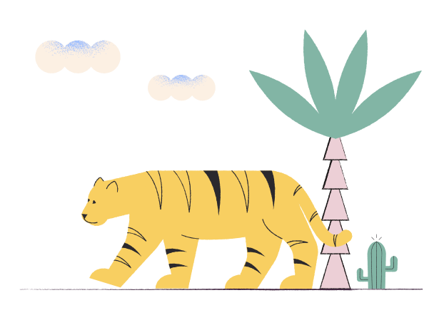 Tiger Illustration in PNG, SVG